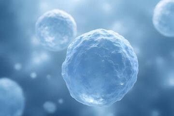 Macro image of many white blood cells created using Ai