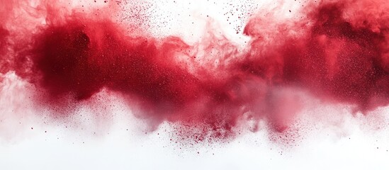 Obraz premium Red powder explosion, white background, design
