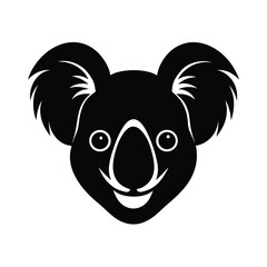 koala head big nose vector art silhouette