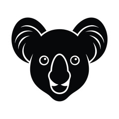 koala head big nose vector art silhouette