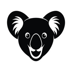 koala head big nose vector art silhouette