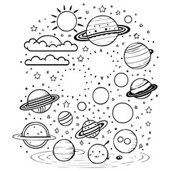 Enchanting Galactic Doodles - Planetary Wonderland