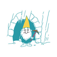 Scared Dwarf - EPS Vector File Placeholder with Simple Graphic