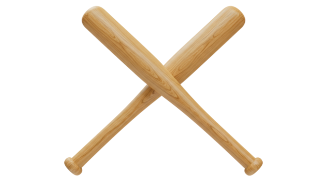 Isolated Crossed Baseball Bats