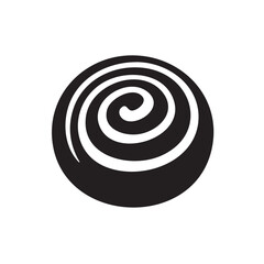 Fototapeta premium Sweet round candy swirl icon in minimal black vector illustration 