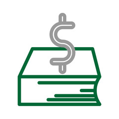 Financial Records Vector Line Dark Green Grey Icon Design