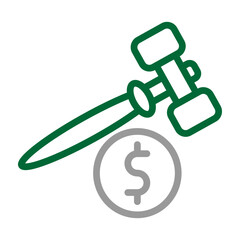 Taxation Vector Line Dark Green Grey Icon Design