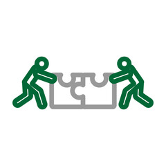 Mergers and Acquisitions (M&A) Vector Line Dark Green Grey Icon Design