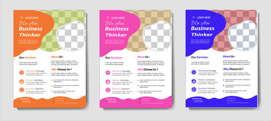 Corporate creative colorful business flyer template design set, abstract business flyer, vector template design or business poster template design Business Flyer Corporate Flyer Template organic 