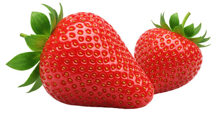 Isolated Two Juicy Strawberries