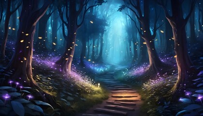 Enchanting Firefly Forest Path