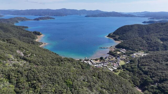 Aerial view of Satukawa in Northern Kakeroma Jima Island and Amami Oshima, Amami Islands, Kagoshima, Kyusyu, Japan