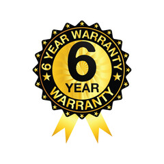 Premium Gold 1-Year Warranty Badge with Ribbon for Product Guarantee and Quality Assurance