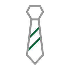 Necktie Vector Line Dark Green Grey Icon Design