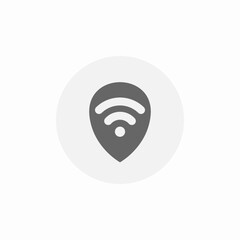 Wifi network connection signal icon vector sign