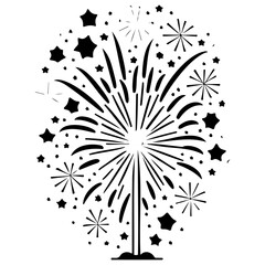 Festive Celebration Firework Stars Vector Design