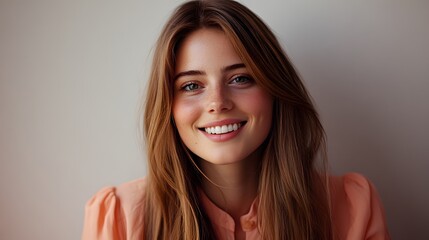 Fototapeta premium a woman was smiling, very beautiful and clean