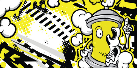 Abstract pattern background with cartoon spray paint object pattern