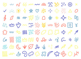 Abstract Doodle Funky Shape with Line