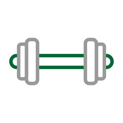 Dumbell Vector Line Dark Green Grey Icon Design