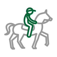 Riding Vector Line Dark Green Grey Icon Design