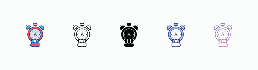 Birthday Countdown Clock icons set in different style vector stock 