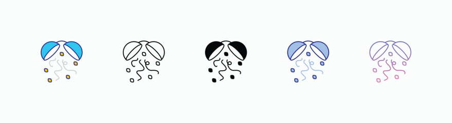 Cheers to You icons set in different style vector stock 