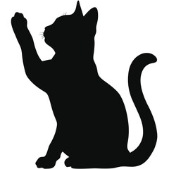 Black cat silhouette vector art illustration