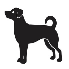 Simple Silhouette Dog Clipart | Black Dog Graphic