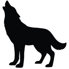 Black wolf mammal silhouettes vector illustration includes a wild wolf, dog, and cat