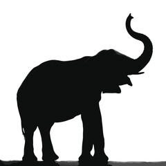 Obraz premium Elephant Silhouette Illustration – Majestic Wildlife Vector