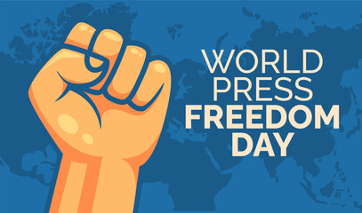 World Press Freedom Day Vector banner design with blue background