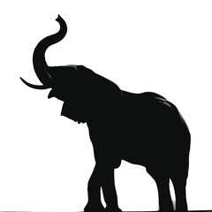 Elephant Silhouette Illustration – Majestic Wildlife Vector