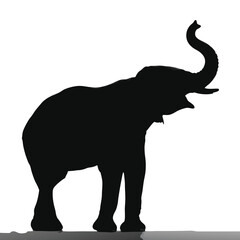 Elephant Silhouette Illustration – Majestic Wildlife Vector