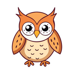 Soft Cartoon Owl Illustration - EPS Vector File Placeholder Illustration