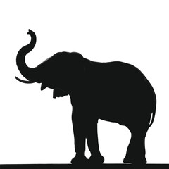 Fototapeta premium Elephant Silhouette Illustration – Majestic Wildlife Vector