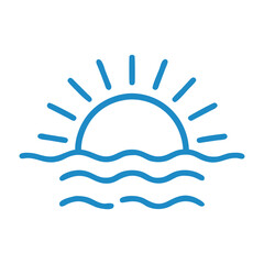 Sunrise Illustration - Minimalist Connection Point Vector Illustration