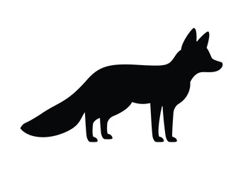 Fox silhouette set - isolated vector images of wild animals.fox silhouette isolated on white background