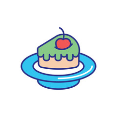 Cake Slice Icon vector stock illustration