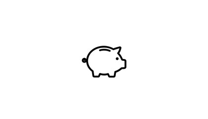Fototapeta premium Minimalist piggy bank icon for financial savings concept 