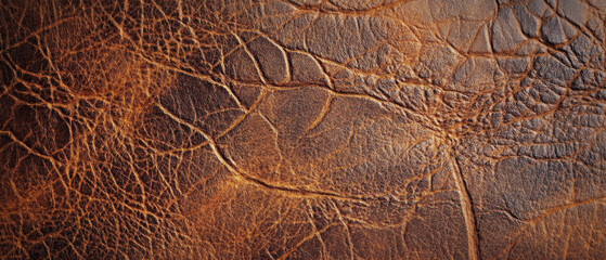 Fototapeta premium Cracked structured leather modern brown design as background texture