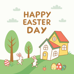 Happy Easter Day vector illustration