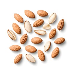 Obraz premium Scattered Almonds, Top View