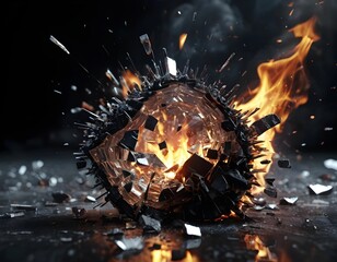 Fiery Shattered Orb Explosion