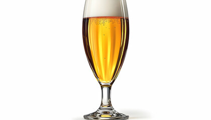A refreshing glass of golden beer with frothy head, set on a clean surface, evoking relaxation