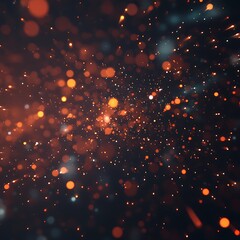 Fototapeta premium Abstract background with bokeh lights in dark orange and black colors.