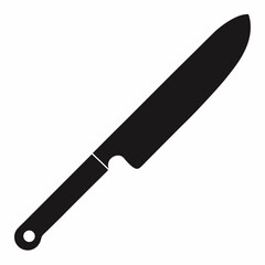 Bread knife Silhouette black on White Background
