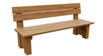 Isolated Wooden Bench
