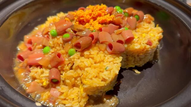 Sand Worms (Urechis unicinctus) over Rice, Chinese food