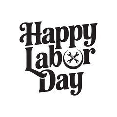 labor day typography silhouette illustration